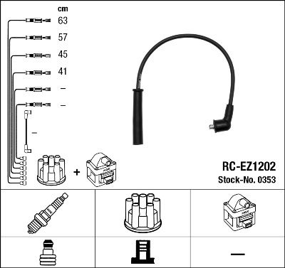 Uždegimo laido komplektas NGK 0353