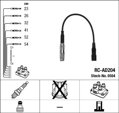 Uždegimo laido komplektas NGK 0504