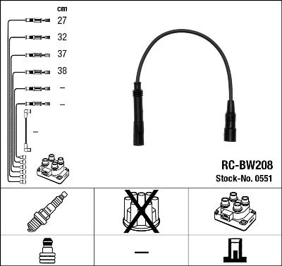 Uždegimo laido komplektas NGK 0551