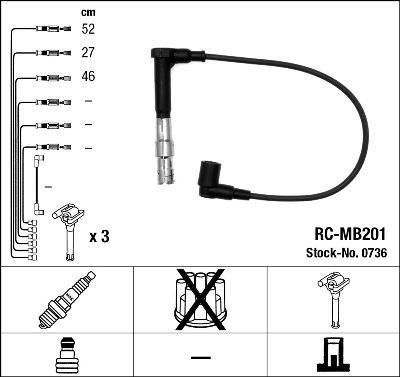 Uždegimo laido komplektas NGK 0736