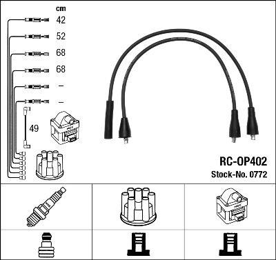 Uždegimo laido komplektas NGK 0772