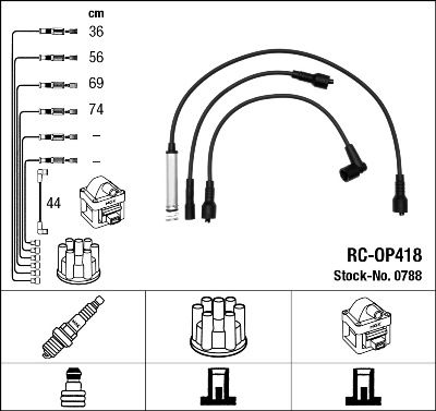 Uždegimo laido komplektas NGK 0788