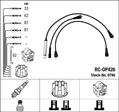 Uždegimo laido komplektas NGK 0796