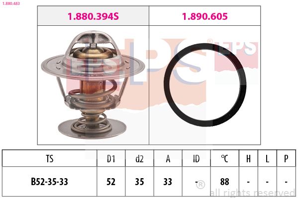 EPS 1.880.483 Termostatas, aušinimo skystis