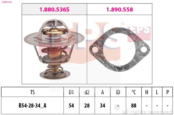 EPS 1.880.536 Termostatas, aušinimo skystis