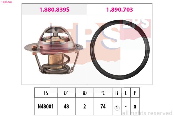 EPS 1.880.840 Termostatas, aušinimo skystis