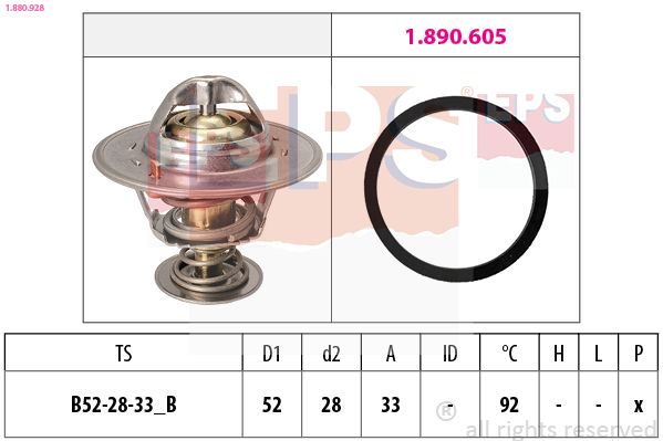 EPS 1.880.928 Termostatas, aušinimo skystis