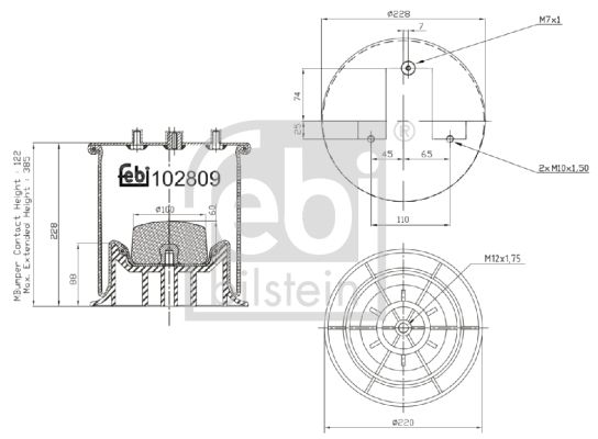 FEBI BILSTEIN 102809 Dėklas, pneumatinė pakaba