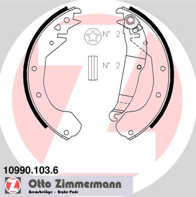 Stabdžių trinkelių komplektas ZIMMERMANN 10990.103.6