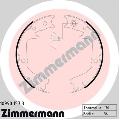 Stabdžių trinkelių komplektas, stovėjimo stabdis ZIMMERMANN 10990.157.3