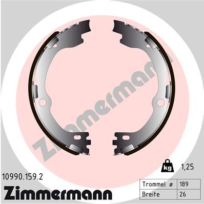 Stabdžių trinkelių komplektas, stovėjimo stabdis ZIMMERMANN 10990.159.2
