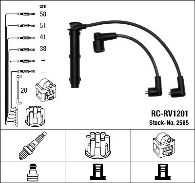 Uždegimo laido komplektas NGK 2585