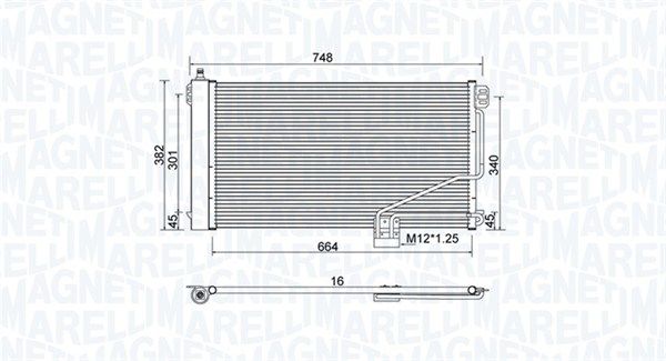 MAGNETI MARELLI 350203738000 Kondensatorius, oro kondicionierius
