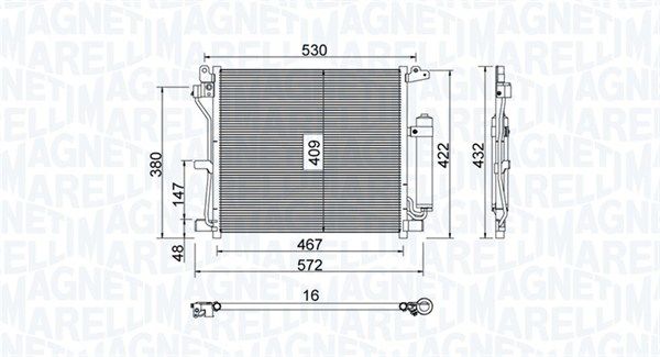 MAGNETI MARELLI 350203799000 Kondensatorius, oro kondicionierius