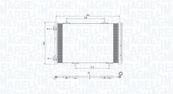 MAGNETI MARELLI 350203812000 Kondensatorius, oro kondicionierius