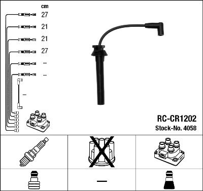 Uždegimo laido komplektas NGK 4058