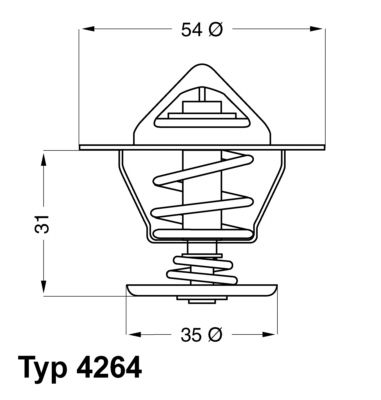 BorgWarner (Wahler) 4264.87D Termostatas, aušinimo skystis