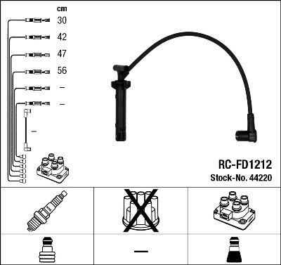 Uždegimo laido komplektas NGK 44220