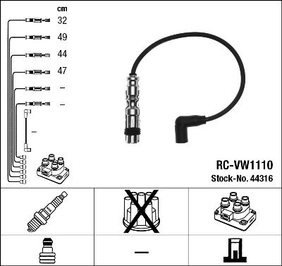Uždegimo laido komplektas NGK 44316