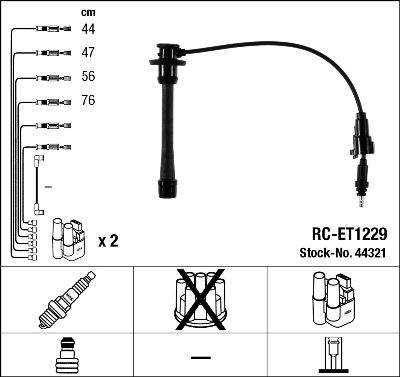 Uždegimo laido komplektas NGK 44321