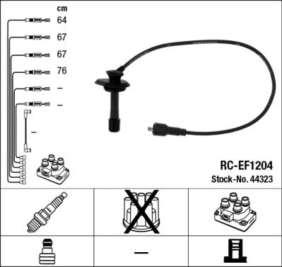 Uždegimo laido komplektas NGK 44323