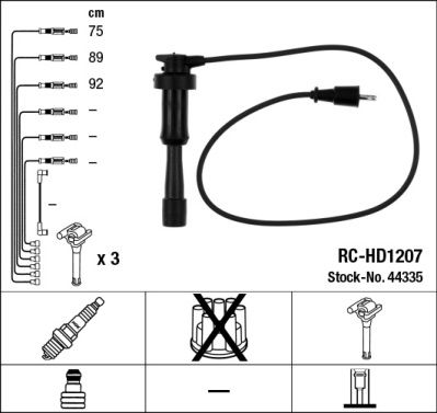 Uždegimo laido komplektas NGK 44335