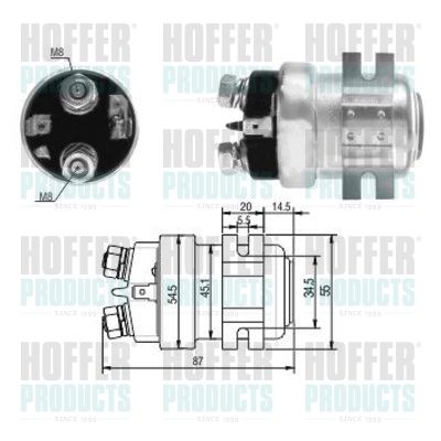 Solenoidinis jungiklis, starteris HOFFER 46001
