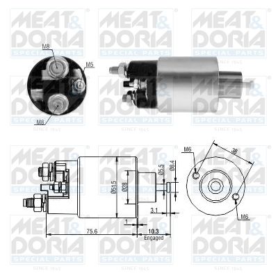 Solenoidinis jungiklis, starteris MEAT & DORIA 46263