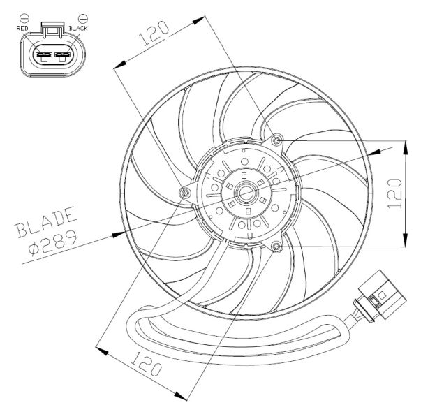 NRF 47946 Ventiliatorius, radiatoriaus