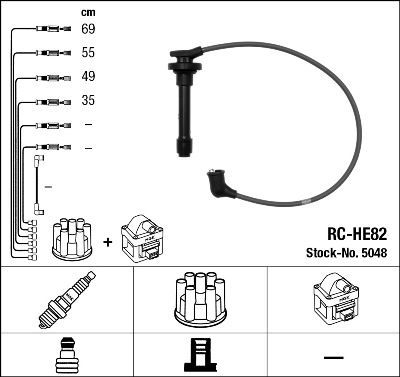 Uždegimo laido komplektas NGK 5048