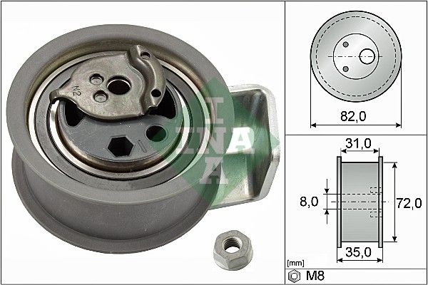 Įtempiklio skriemulys, paskirstymo diržas INA 531043620