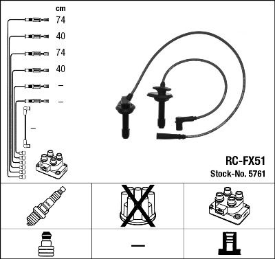 Uždegimo laido komplektas NGK 5761