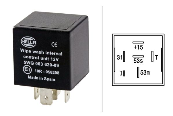HELLA 5WG 003 620-097 Relė, valymo / plovimo intervalas