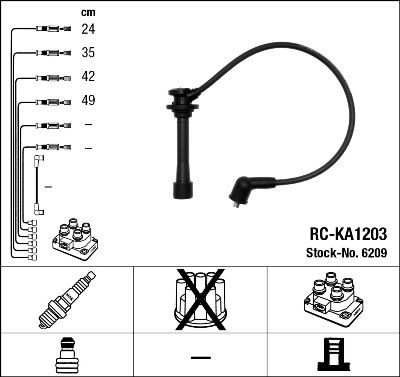 Uždegimo laido komplektas NGK 6209