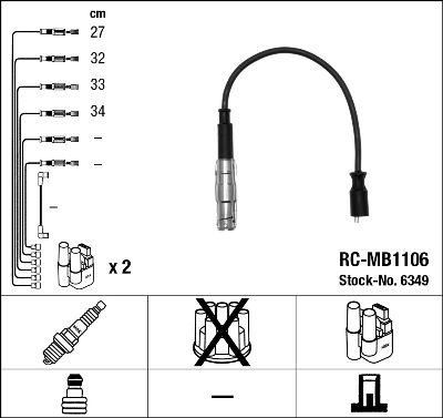 Uždegimo laido komplektas NGK 6349