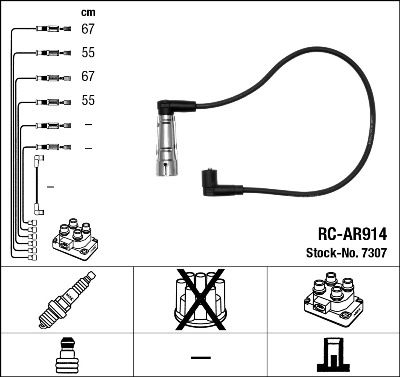 Uždegimo laido komplektas NGK 7307