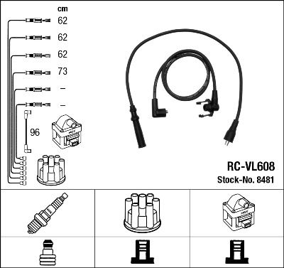 NGK 8481 Uždegimo laido komplektas