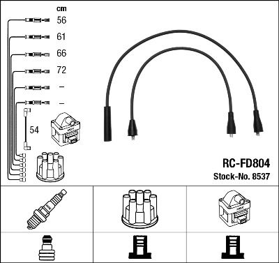 Uždegimo laido komplektas NGK 8537