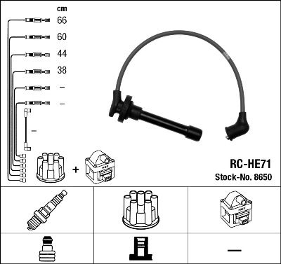 Uždegimo laido komplektas NGK 8650