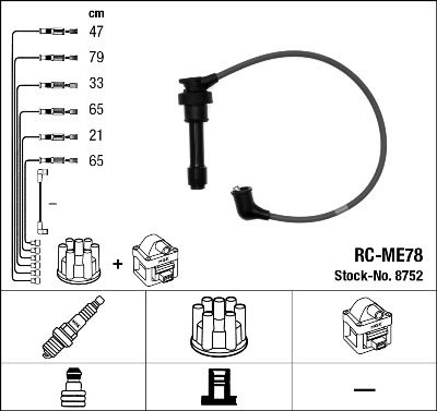Uždegimo laido komplektas NGK 8752