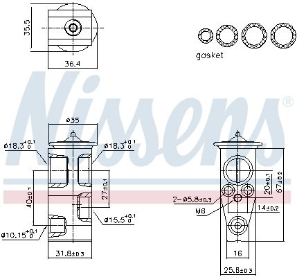 NISSENS 999444 Išsiplėtimo vožtuvas, oro kondicionavimas