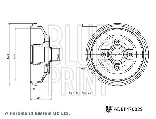 Stabdžių būgnas BLUE PRINT ADBP470029
