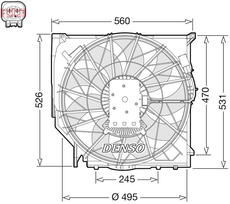 DENSO DER05008 Ventiliatorius, radiatoriaus