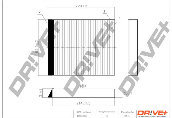 Filtras, salono oras Dr!ve+ DP1110.12.0024