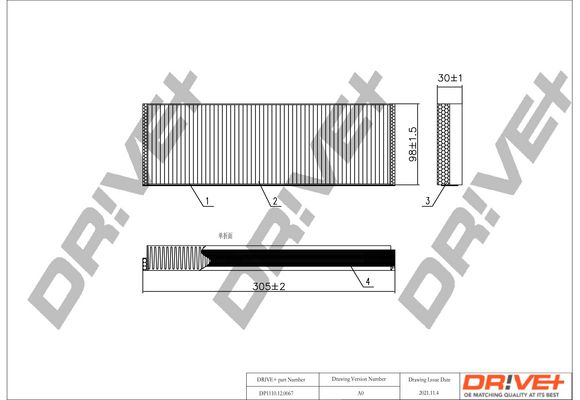 Filtras, salono oras Dr!ve+ DP1110.12.0067