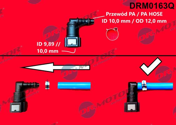 Dr.Motor Automotive DRM0163Q Žarnos suleidimas, degalų žarna