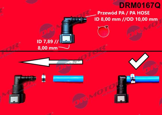 Dr.Motor Automotive DRM0167Q Žarnos suleidimas, degalų žarna