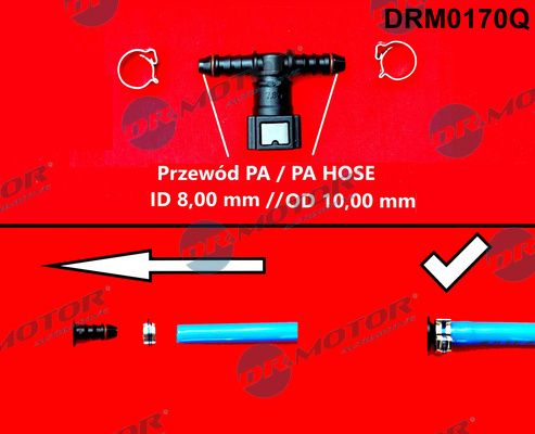Dr.Motor Automotive DRM0170Q Žarnos suleidimas, degalų žarna
