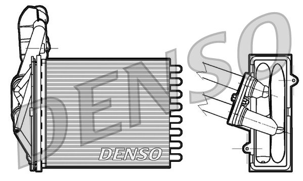 DENSO DRR09042 Šilumokaitis, salono šildymas