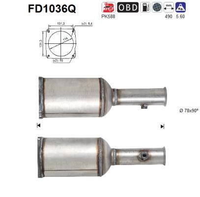 Suodžių / kietųjų dalelių filtras, išmetimo sistema AS FD1036Q